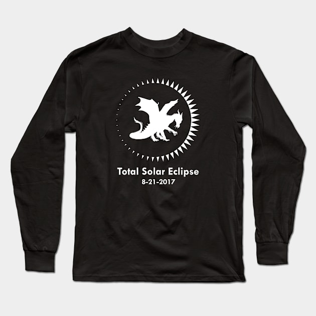 Dragon Total Solar Eclipse August 21 2017 Long Sleeve T-Shirt by FlashMac